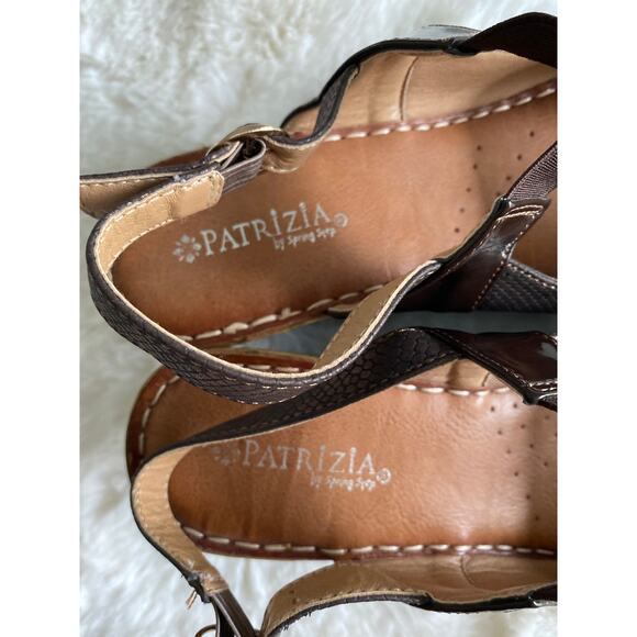 Patrizia by Spring Step Montal Snake Print Slingback Peep Toe Wedge Sz US 8 EU39 - Picture 7 of 9